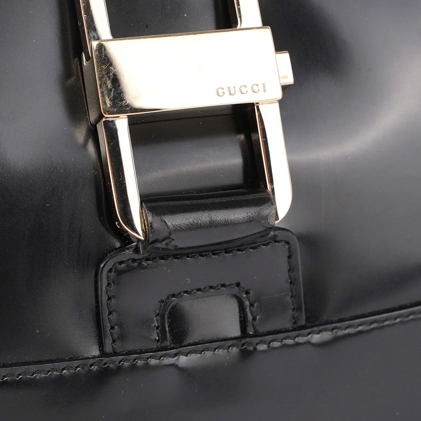 Black Patent Leather Jackie Shoulder Bag