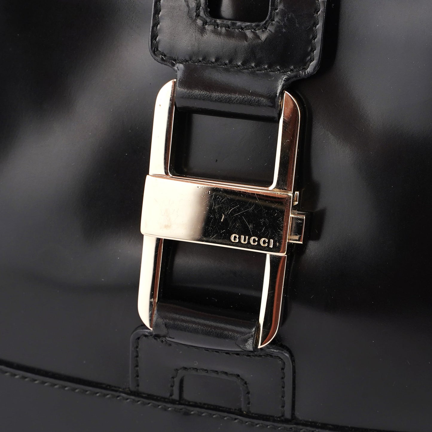 Black Patent Leather Jackie Shoulder Bag