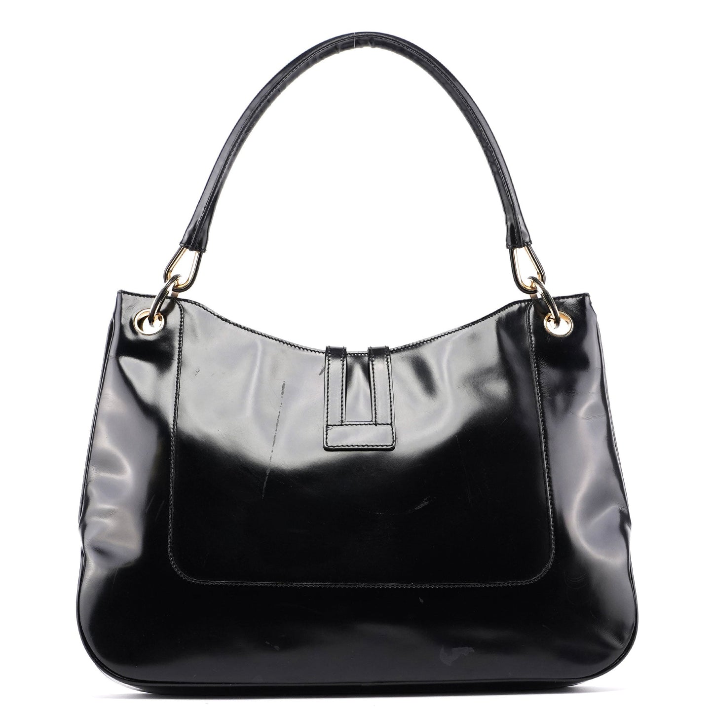 Black Patent Leather Jackie Shoulder Bag