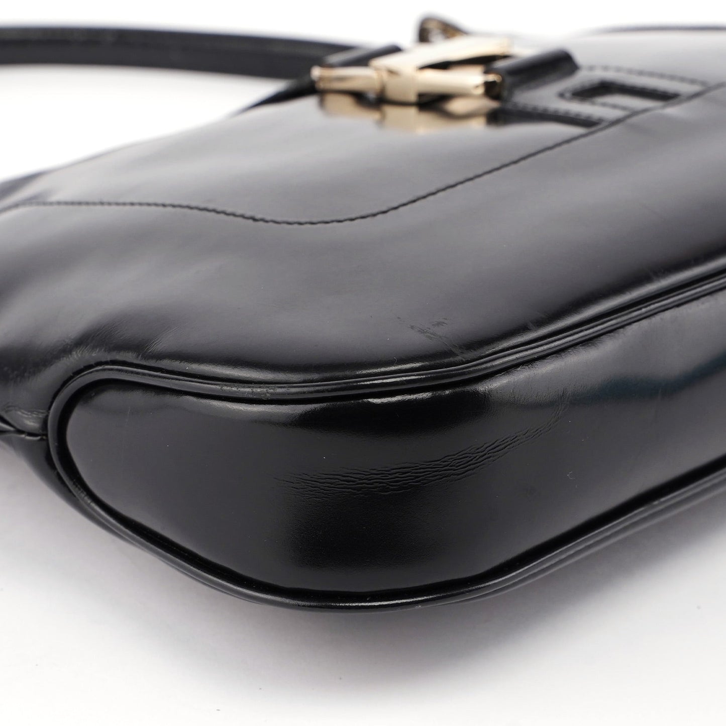 Black Patent Leather Jackie Shoulder Bag