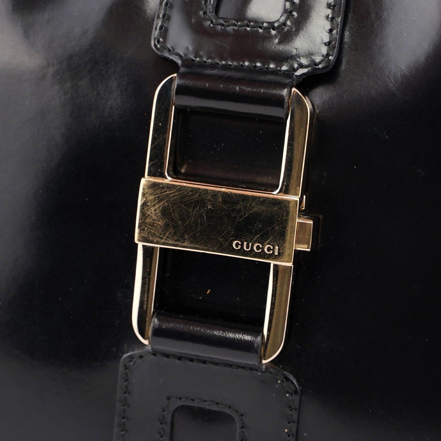 Black Patent Leather Jackie Shoulder Bag