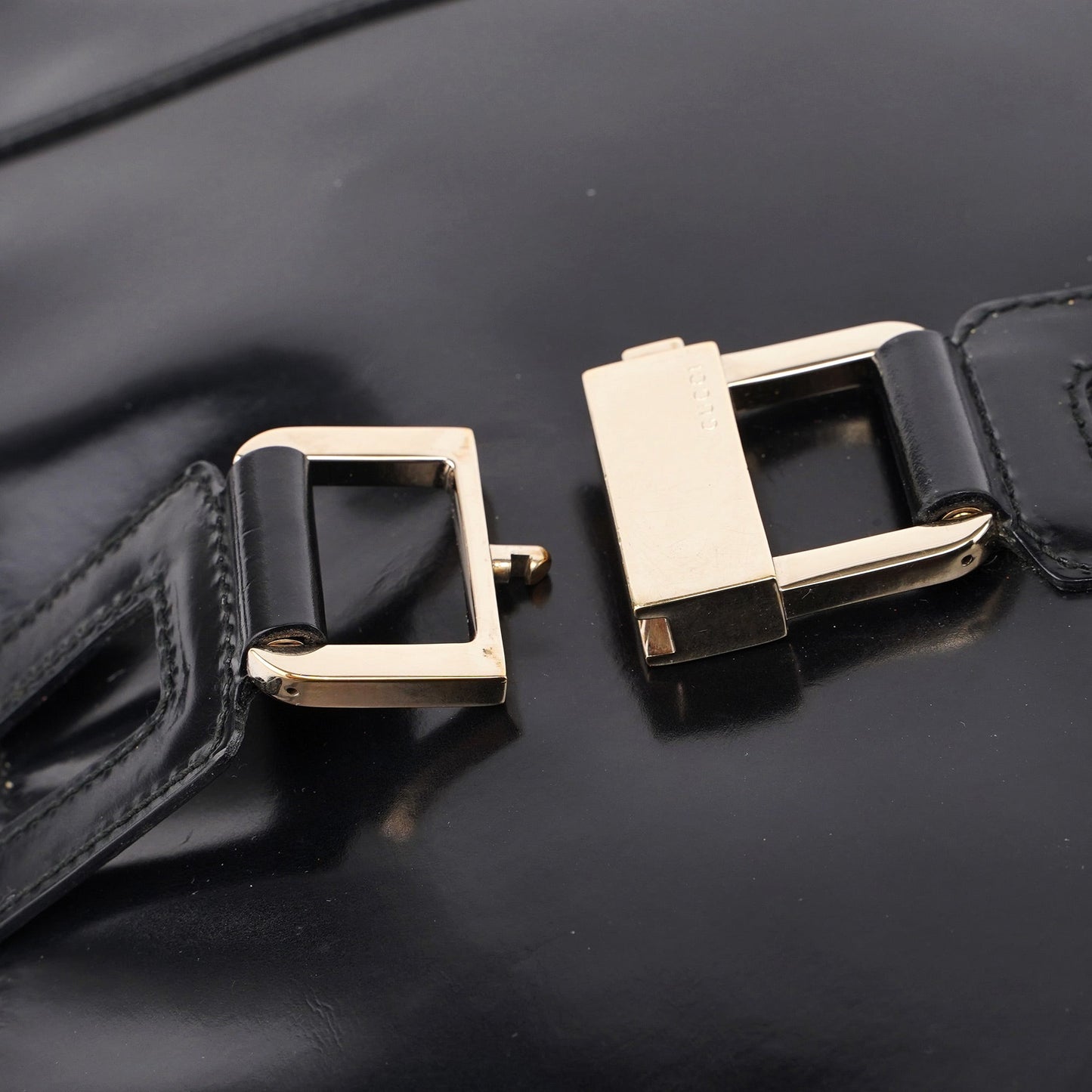 Black Patent Leather Jackie Shoulder Bag