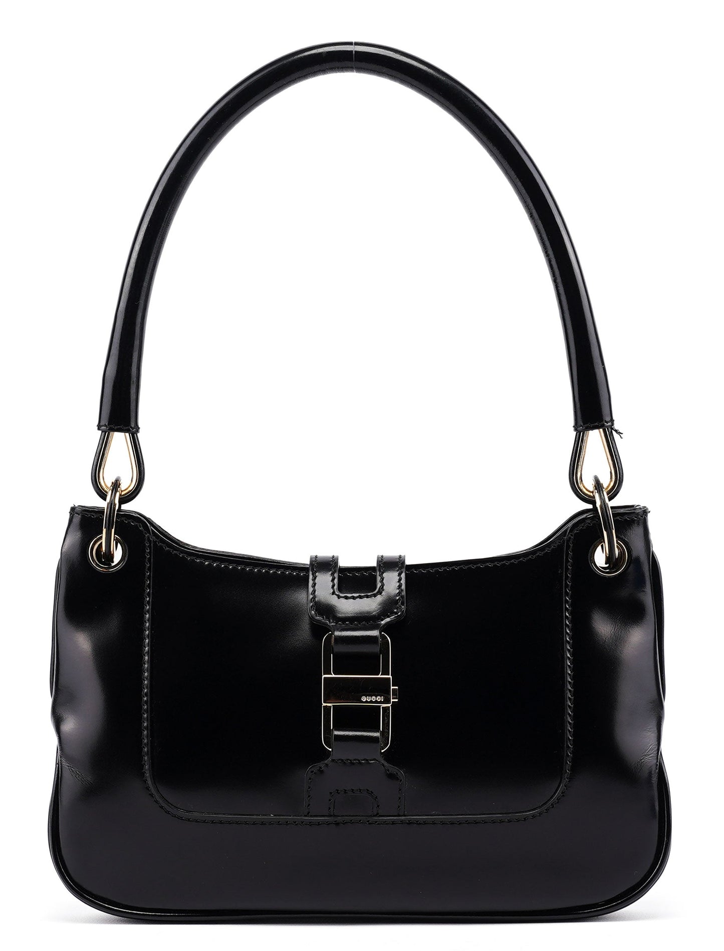 Black Patent Leather Jackie Shoulder Bag