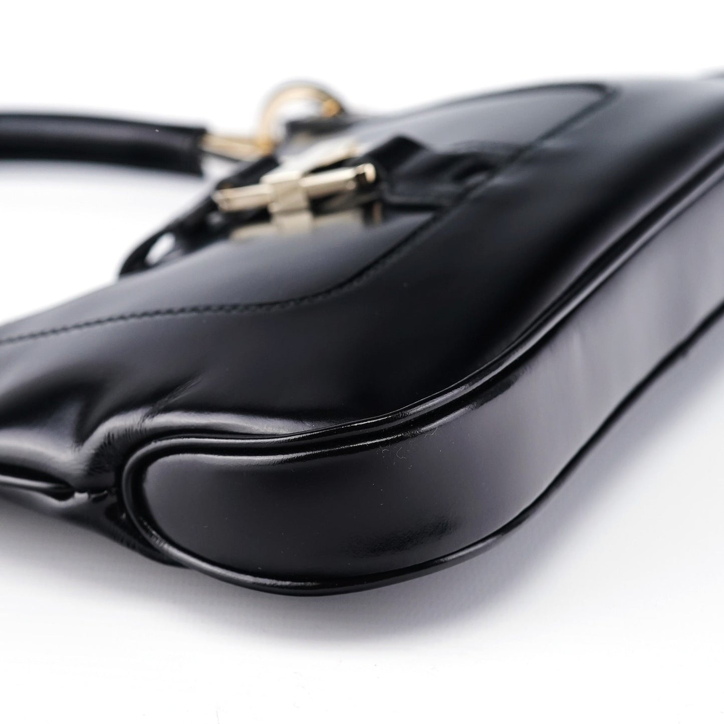 Black Patent Leather Jackie Shoulder Bag