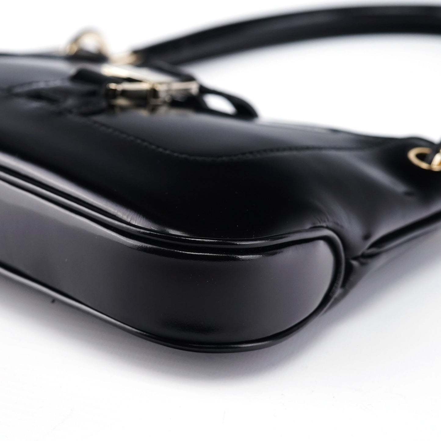 Black Patent Leather Jackie Shoulder Bag