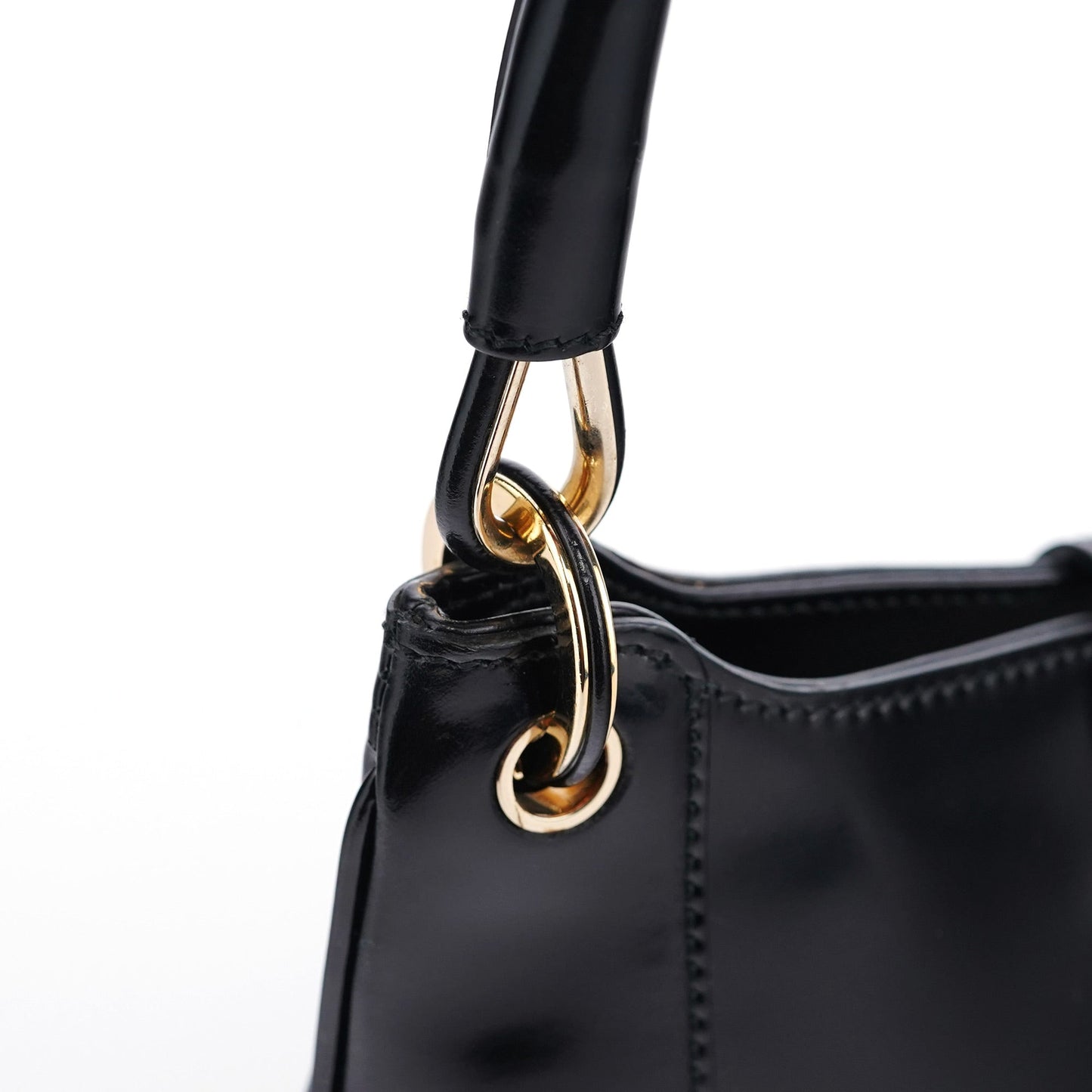 Black Patent Leather Jackie Shoulder Bag