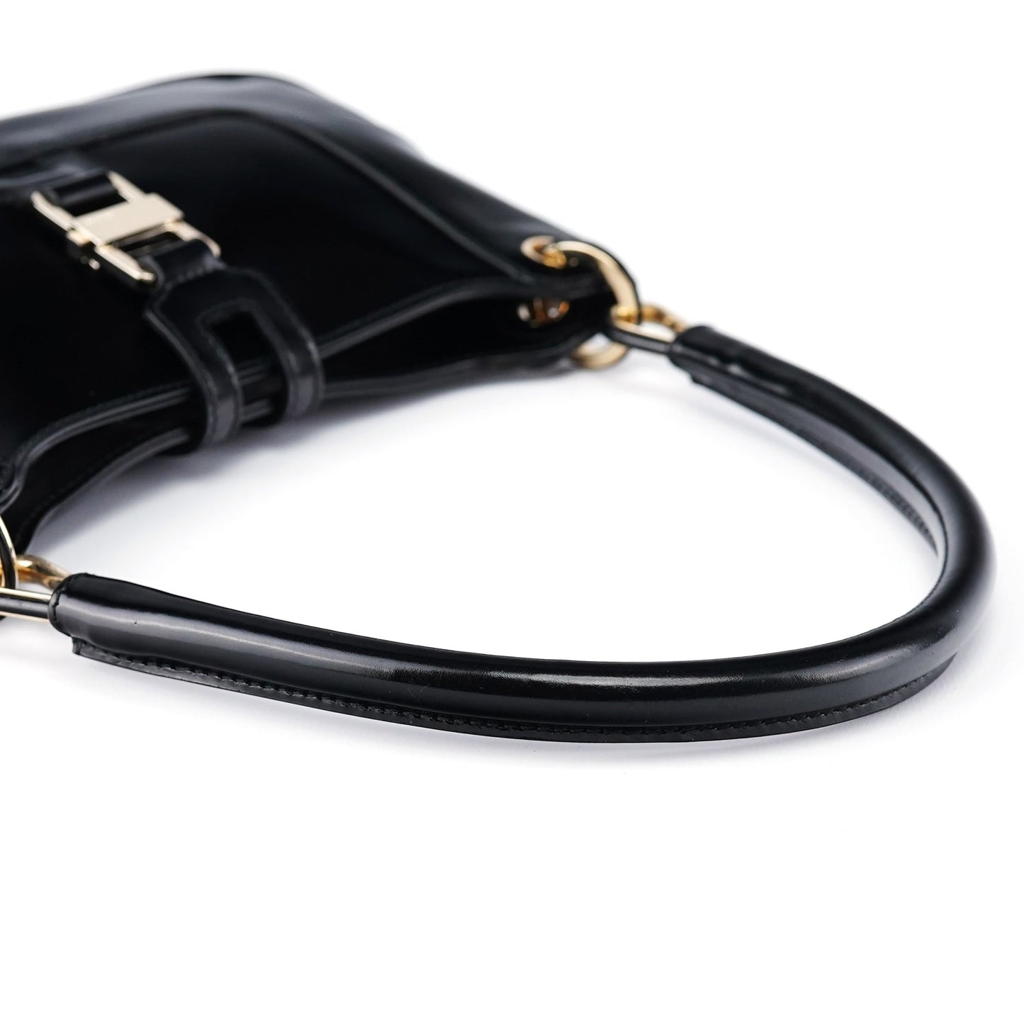 Black Patent Leather Jackie Shoulder Bag
