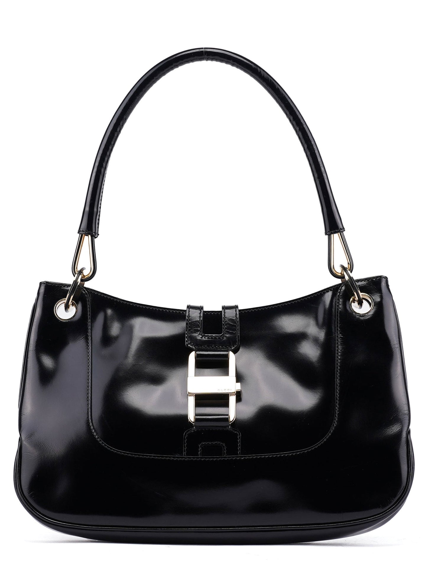 Black Patent Leather Jackie Shoulder Bag