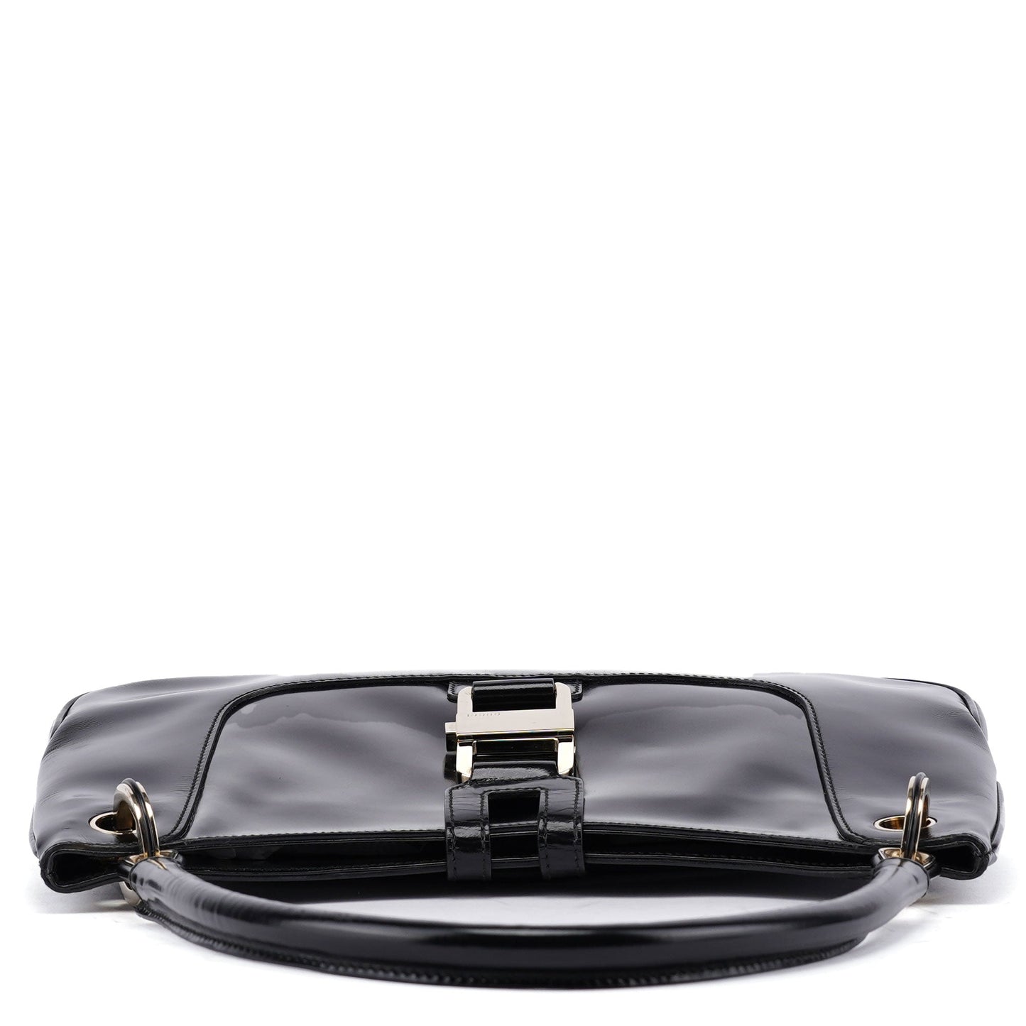 Black Patent Leather Jackie Shoulder Bag