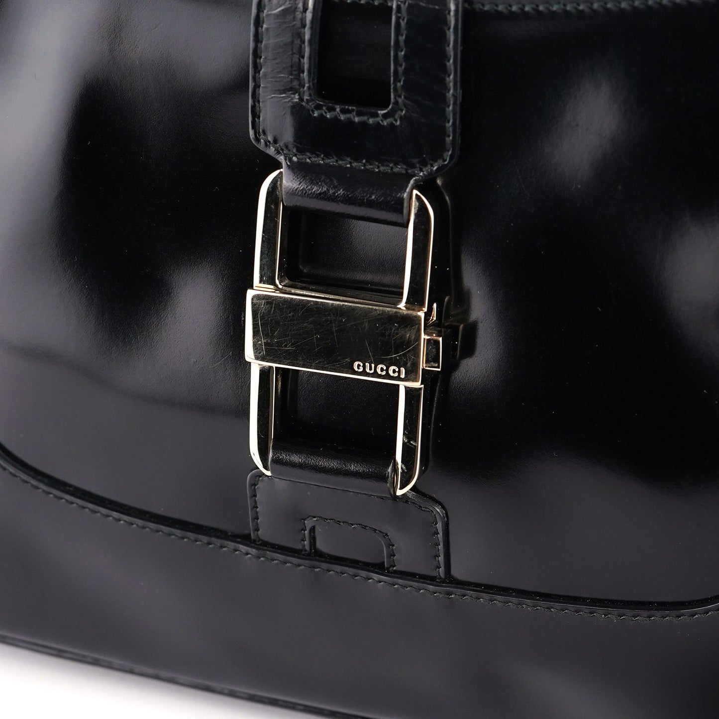 Black Patent Leather Jackie Shoulder Bag