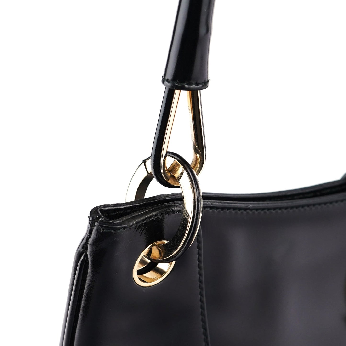 Black Patent Leather Jackie Shoulder Bag