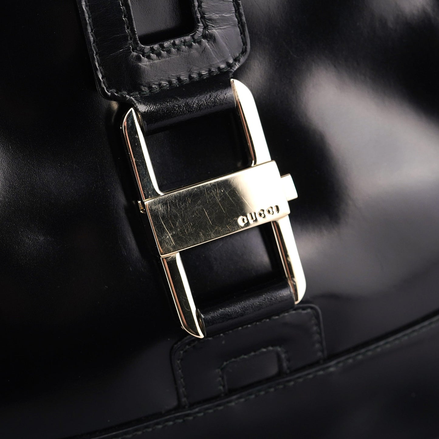 Black Patent Leather Jackie Shoulder Bag