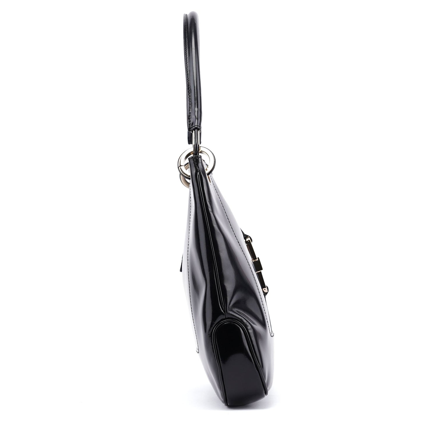 Black Patent Leather Jackie Shoulder Bag