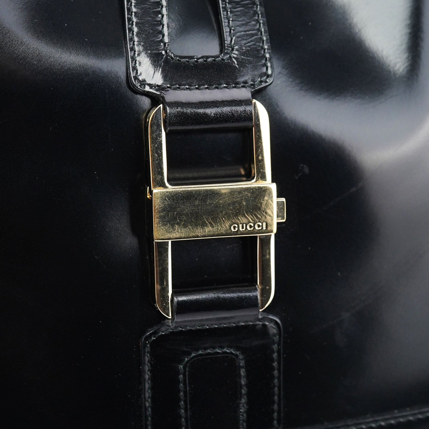 Black Patent Leather Jackie Shoulder Bag