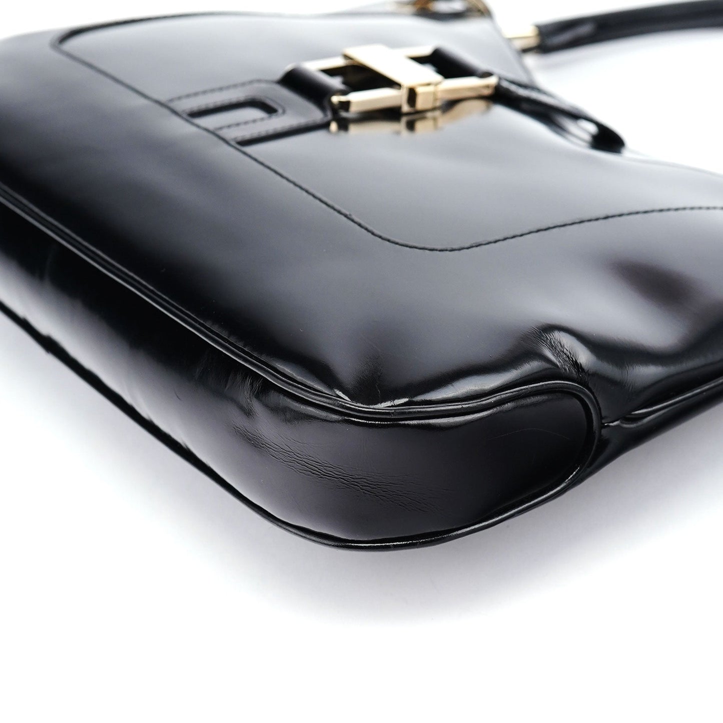 Black Patent Leather Jackie Shoulder Bag