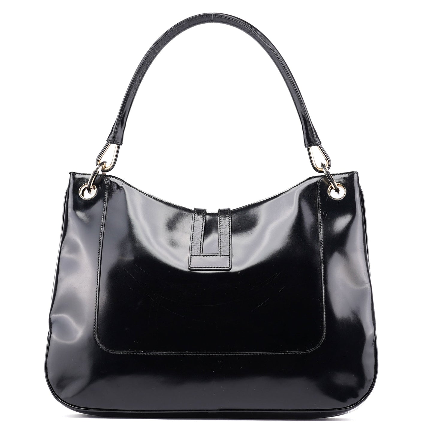 Black Patent Leather Jackie Shoulder Bag