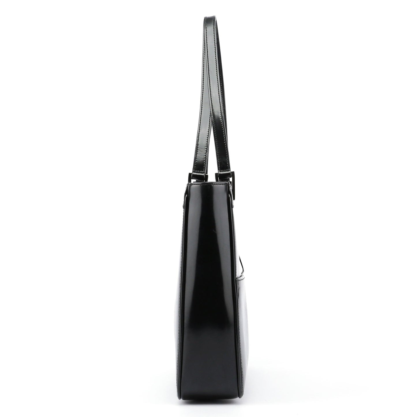 Black Patent Leather Jackie Tote