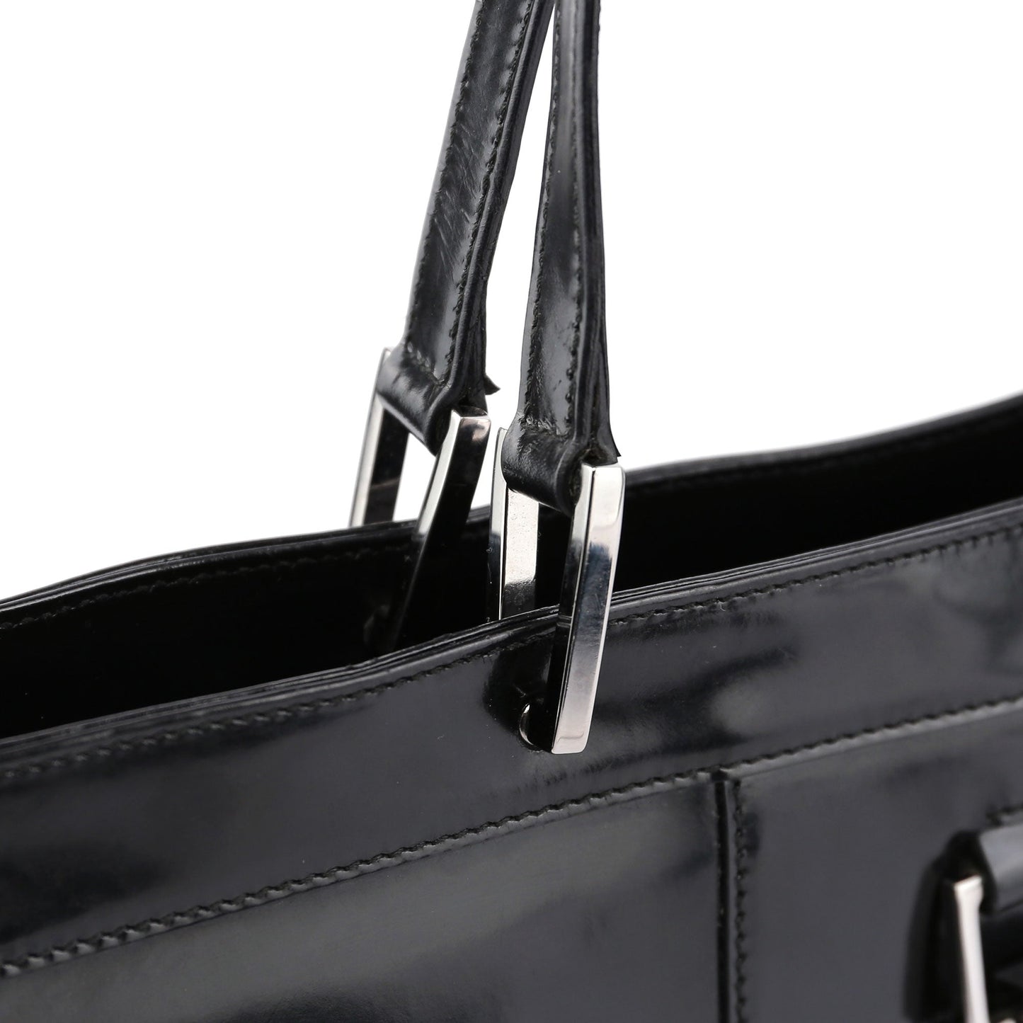 Black Patent Leather Jackie Tote