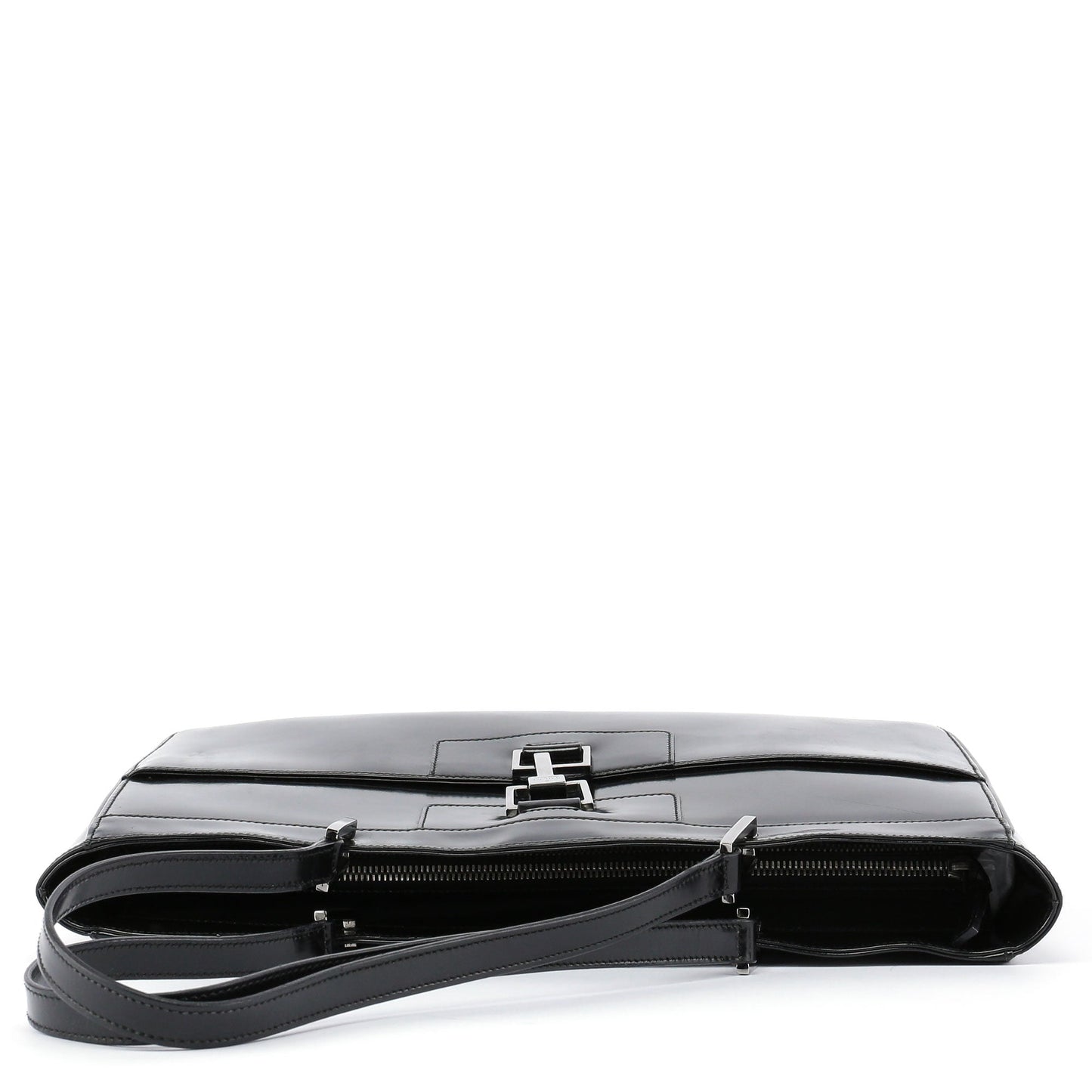 Black Patent Leather Jackie Tote