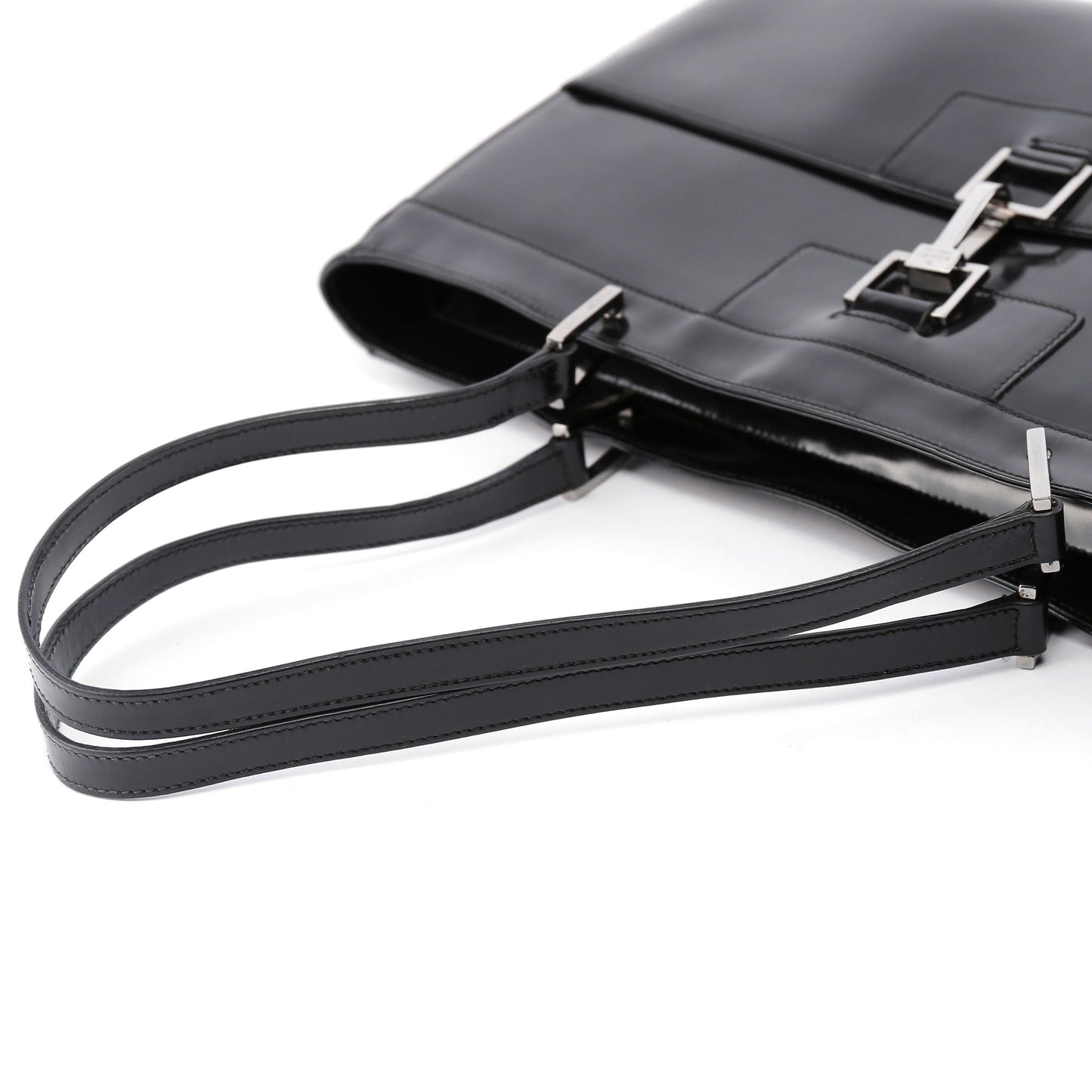 Black Patent Leather Jackie Tote