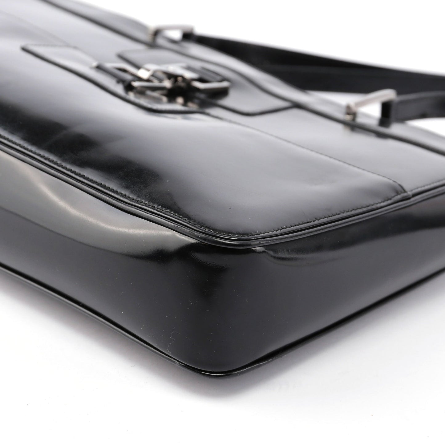 Black Patent Leather Jackie Tote