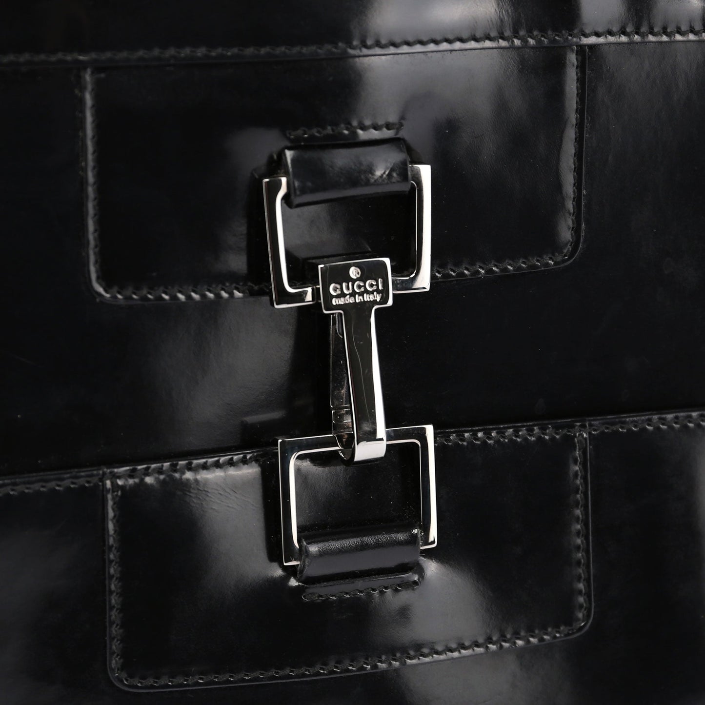 Black Patent Leather Jackie Tote