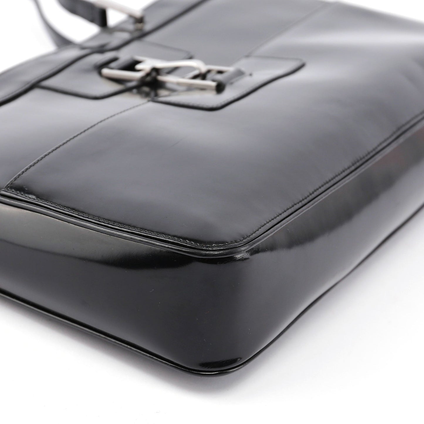 Black Patent Leather Jackie Tote