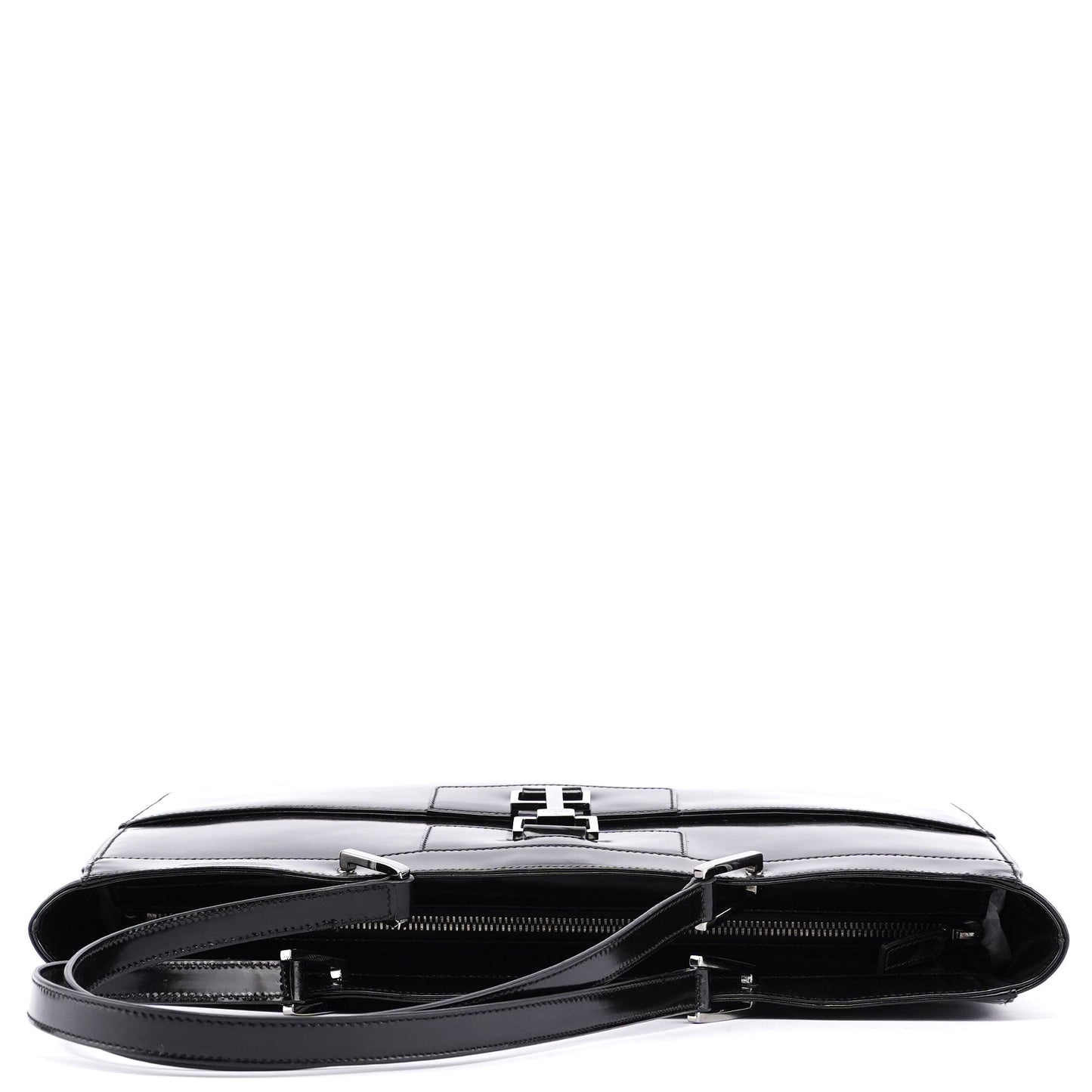 Black Patent Leather Jackie Tote