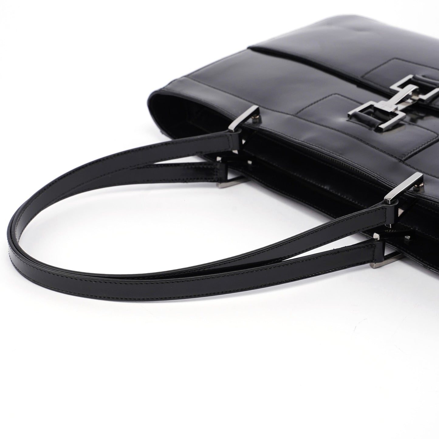 Black Patent Leather Jackie Tote