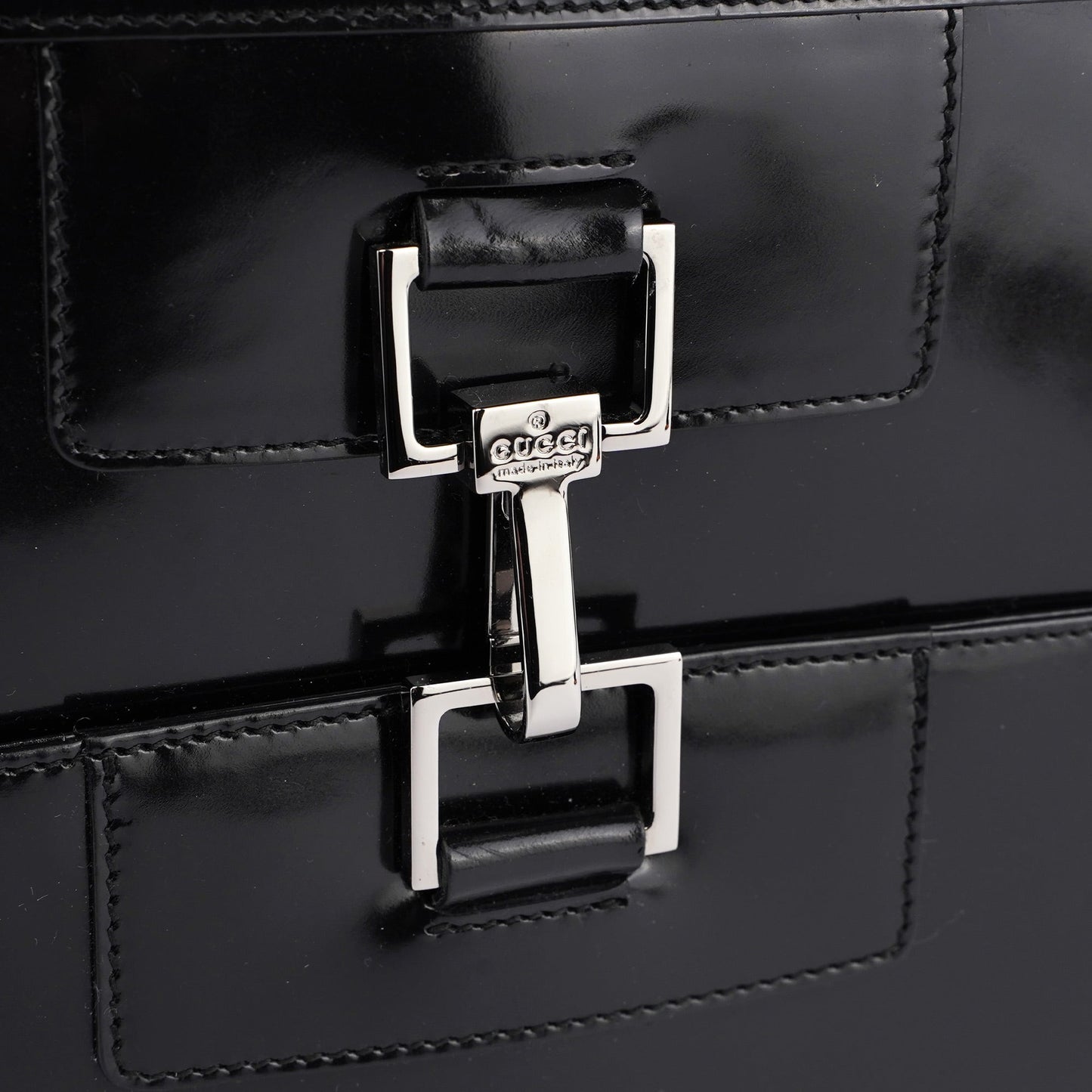 Black Patent Leather Jackie Tote