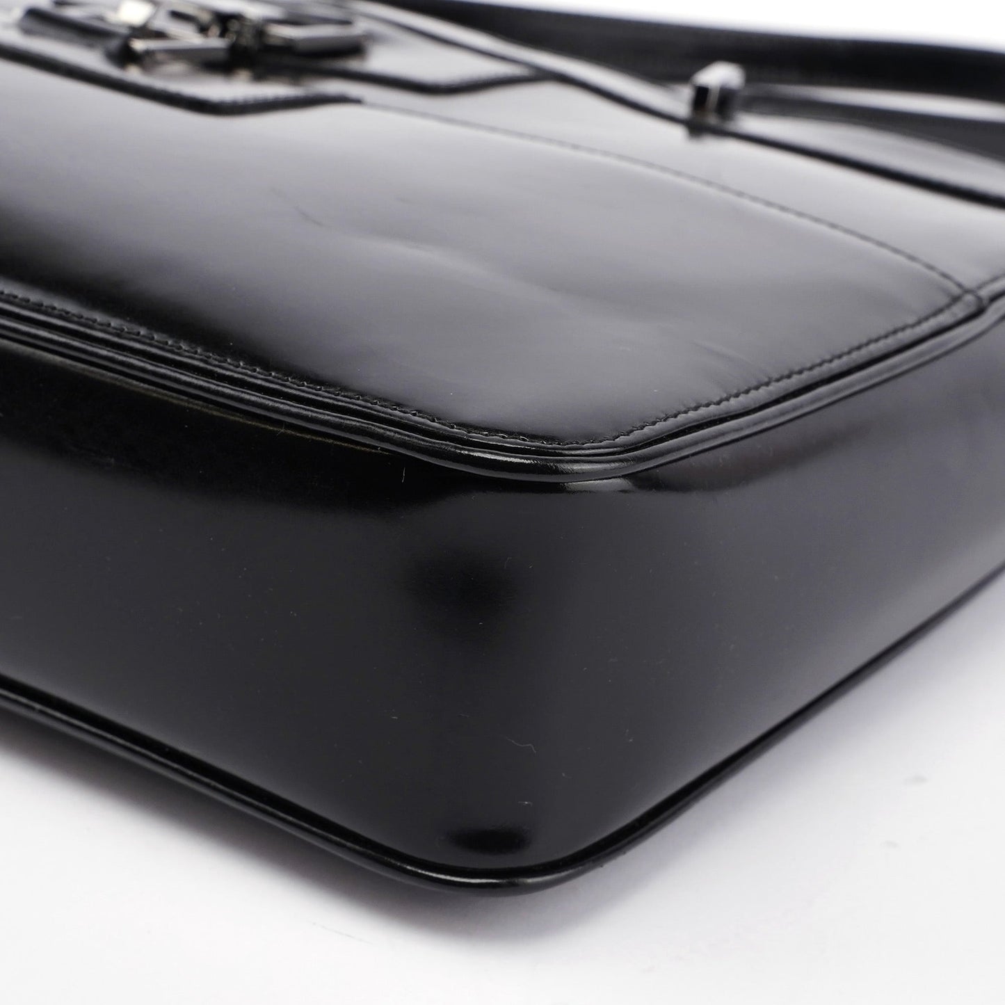 Black Patent Leather Jackie Tote