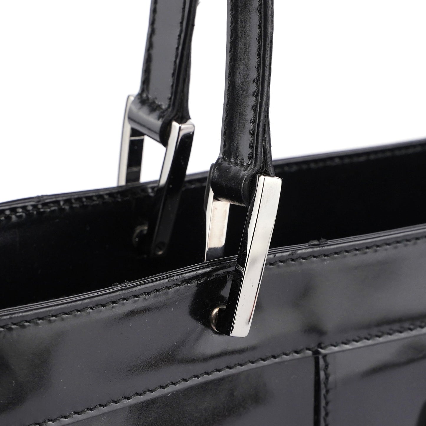 Black Patent Leather Jackie Tote