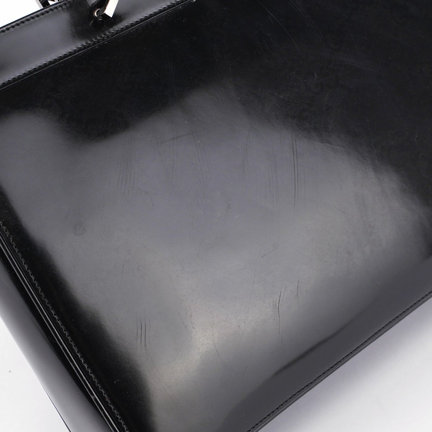 Black Patent Leather Jackie Tote
