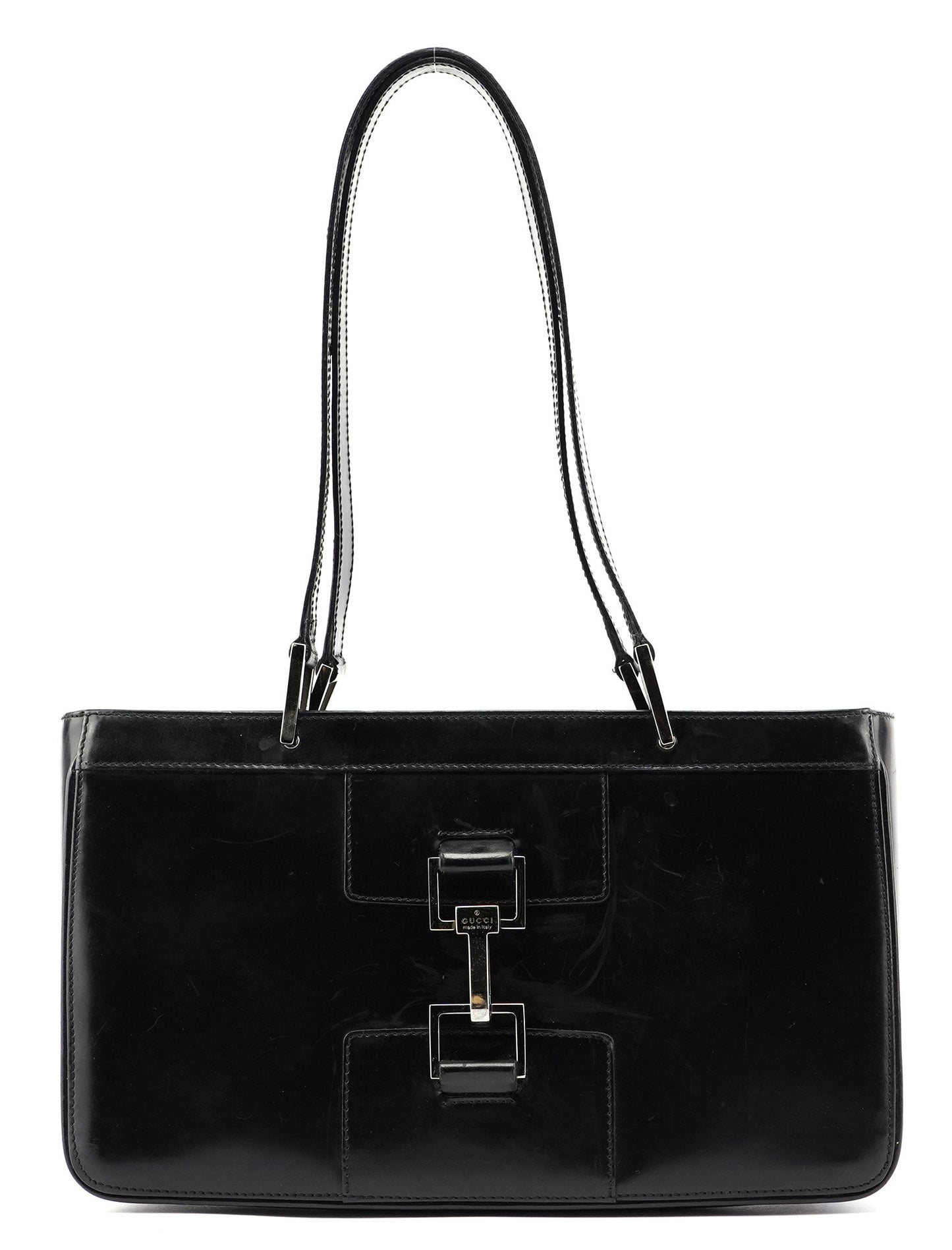 Black Patent Leather Jackie Tote