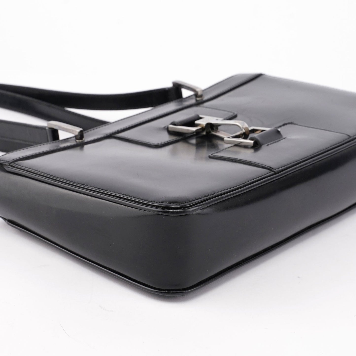 Black Patent Leather Jackie Tote