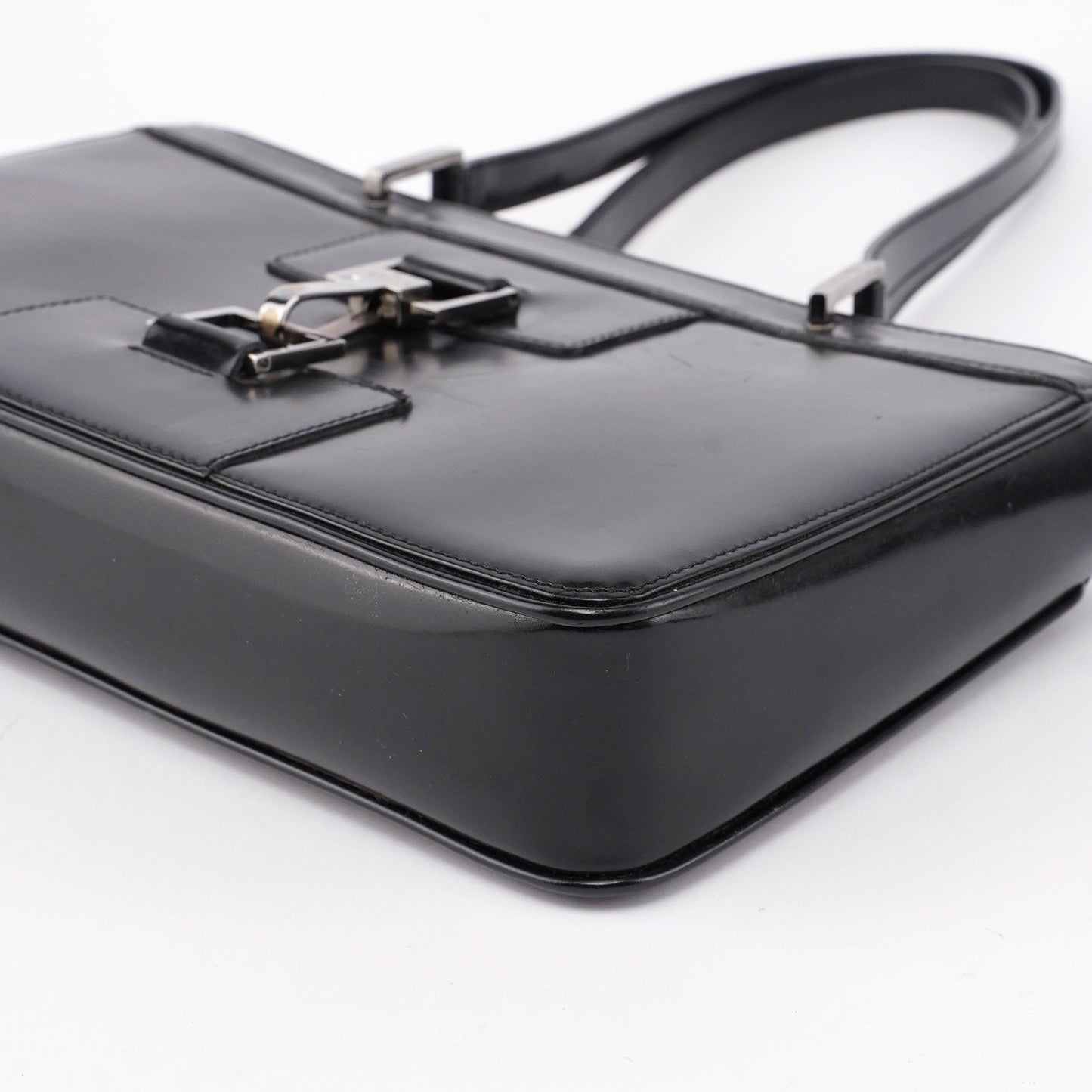 Black Patent Leather Jackie Tote