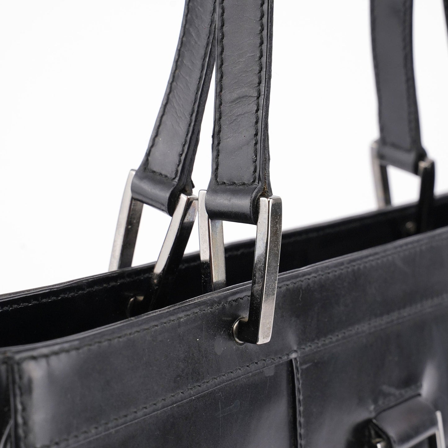 Black Patent Leather Jackie Tote