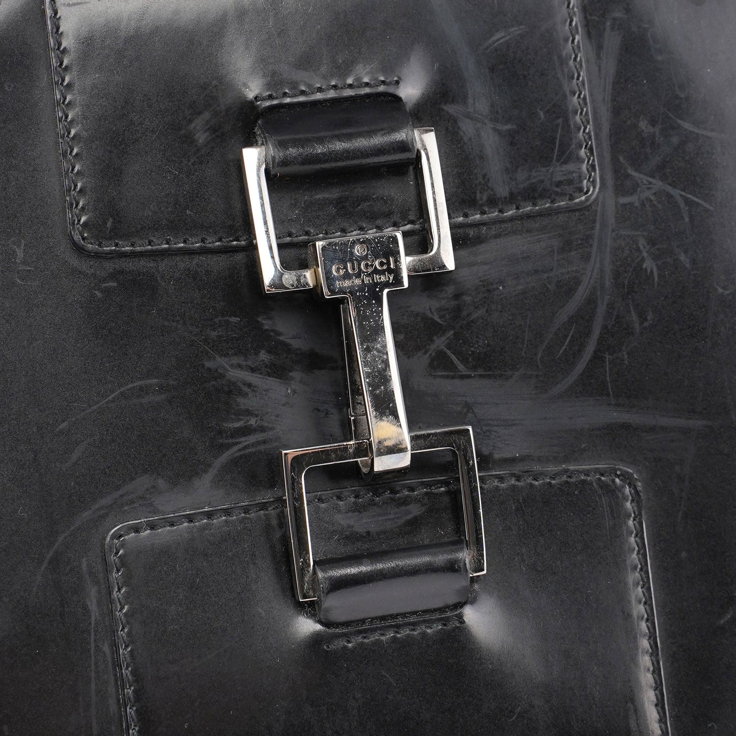 Black Patent Leather Jackie Tote