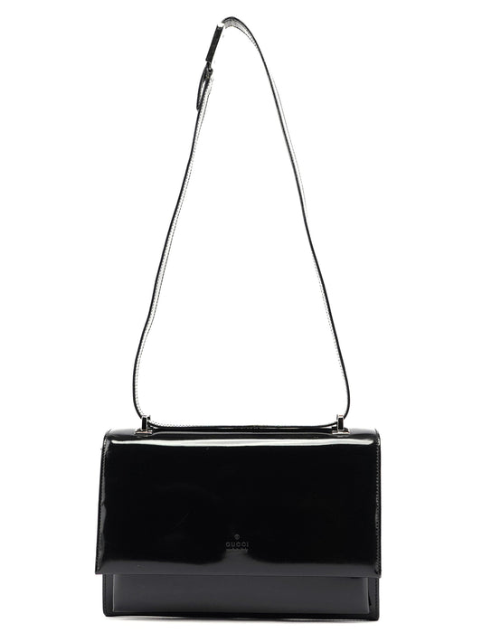 Black Patent Leather Shoulder Bag