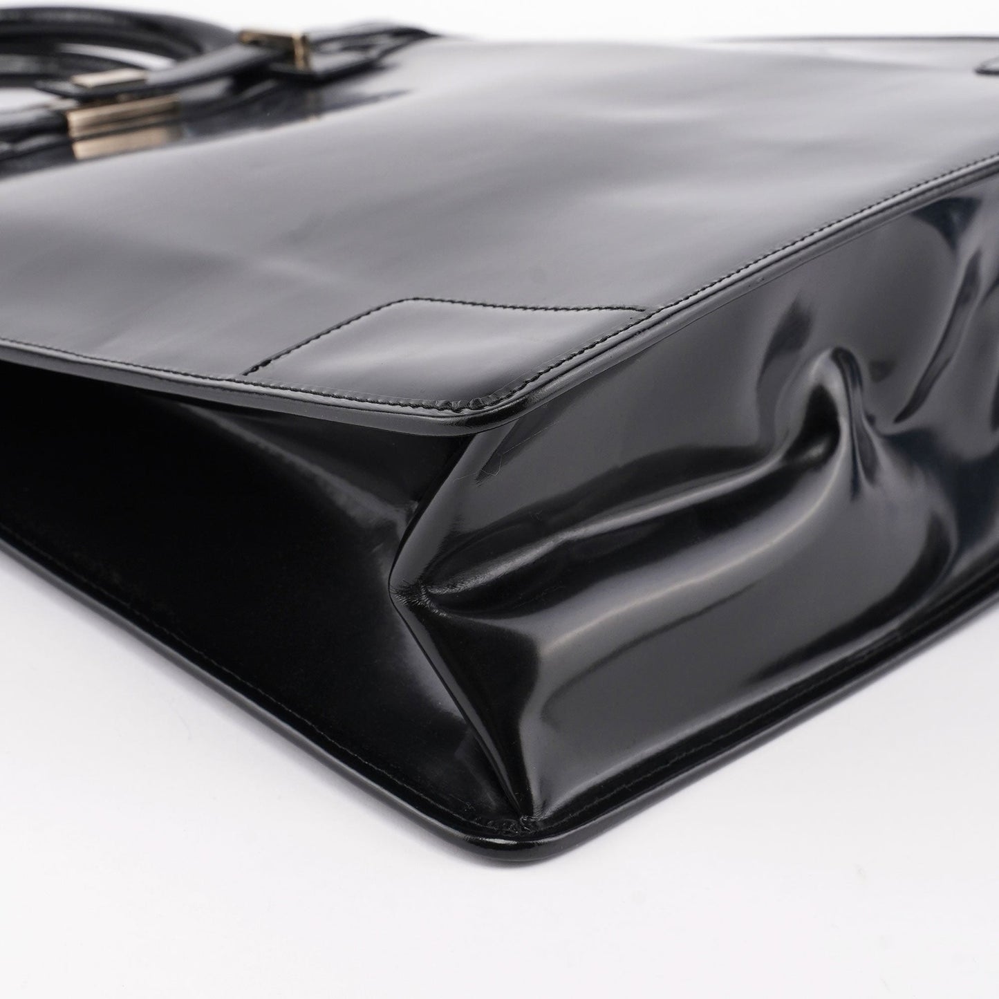 Black Patent Leather Tote