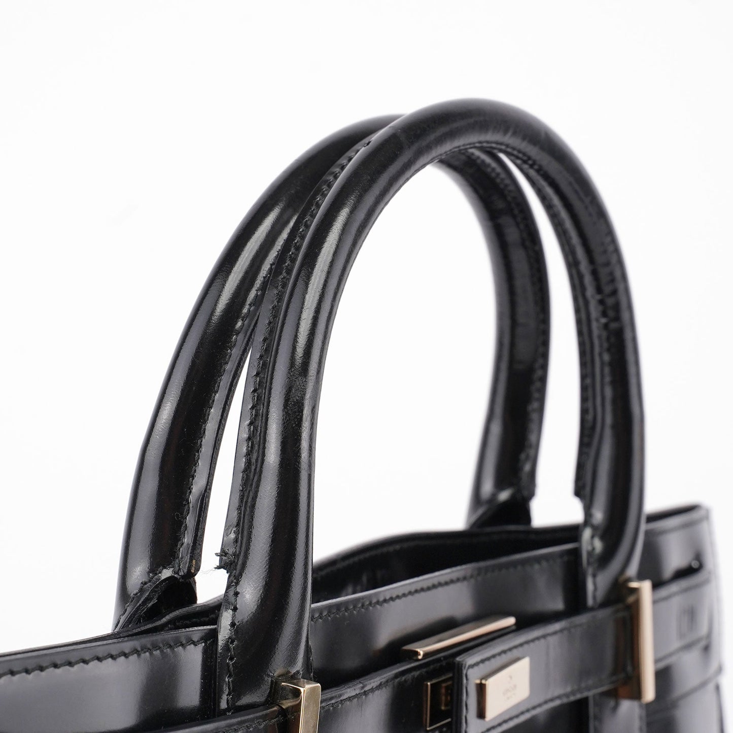 Black Patent Leather Tote