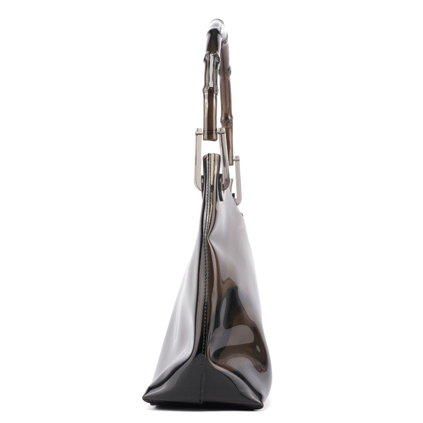 Black Plastic Bamboo Shoulder Bag