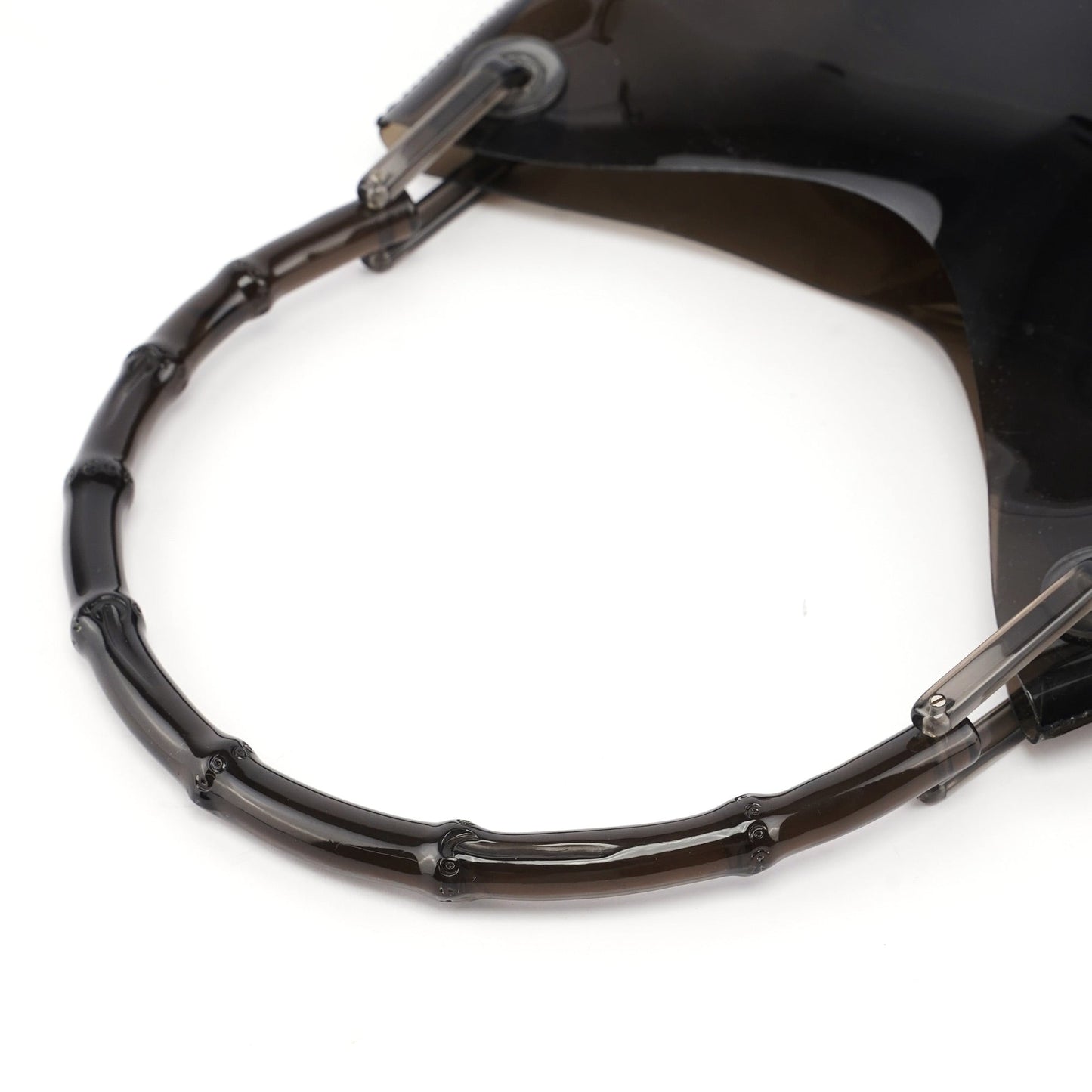 Black Plastic Bamboo Shoulder Bag