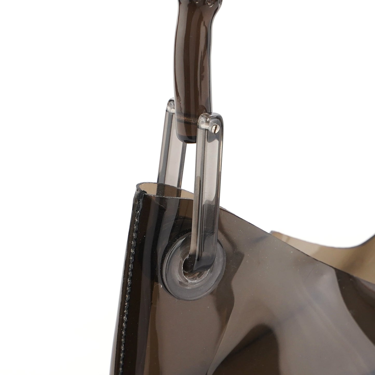 Black Plastic Bamboo Shoulder Bag