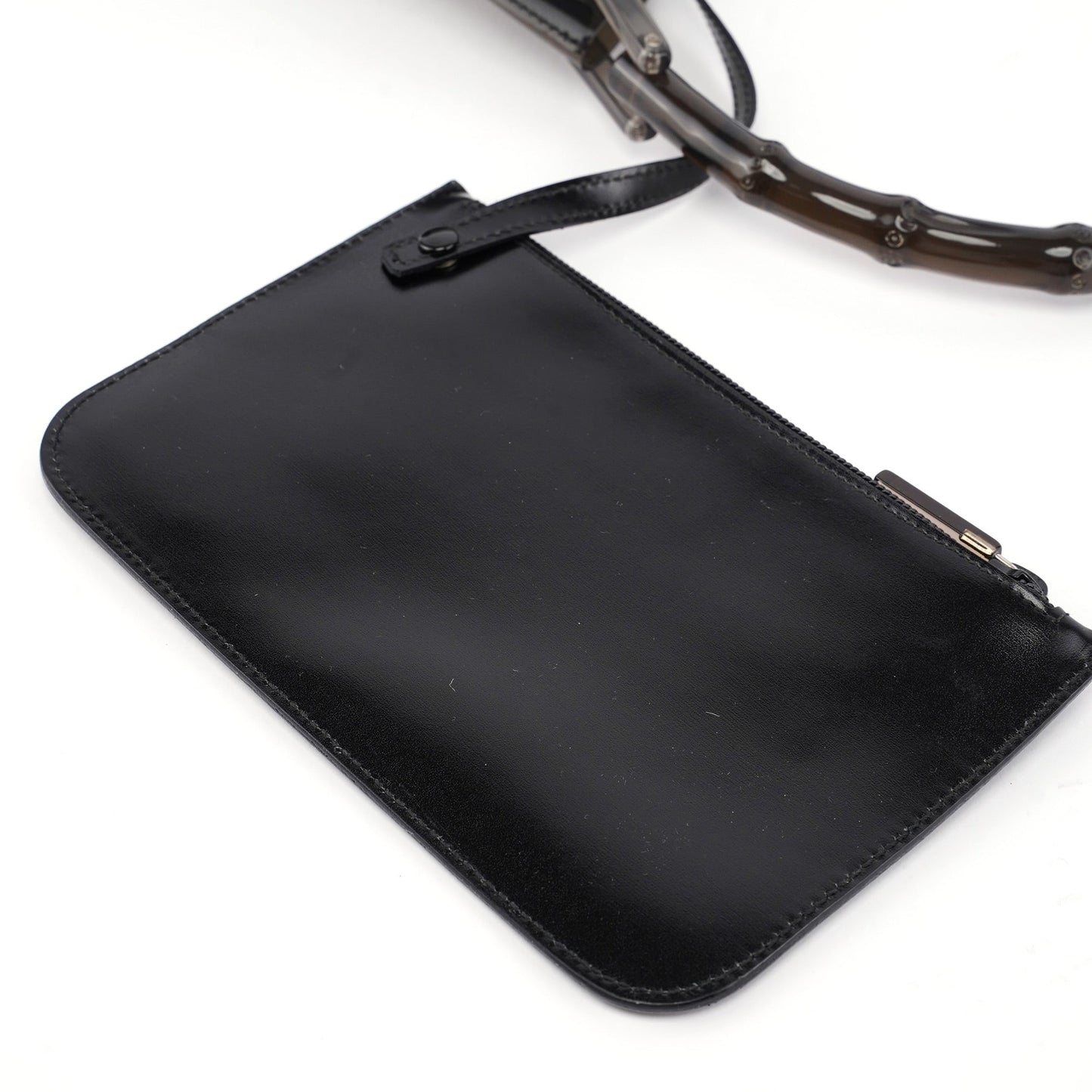 Black Plastic Bamboo Shoulder Bag