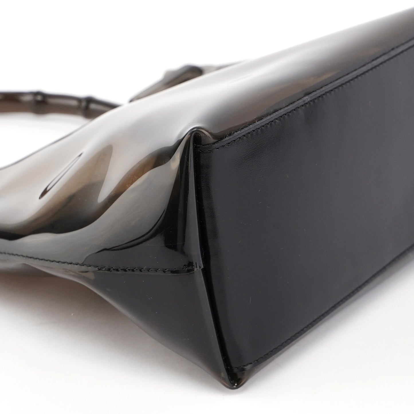 Black Plastic Bamboo Shoulder Bag