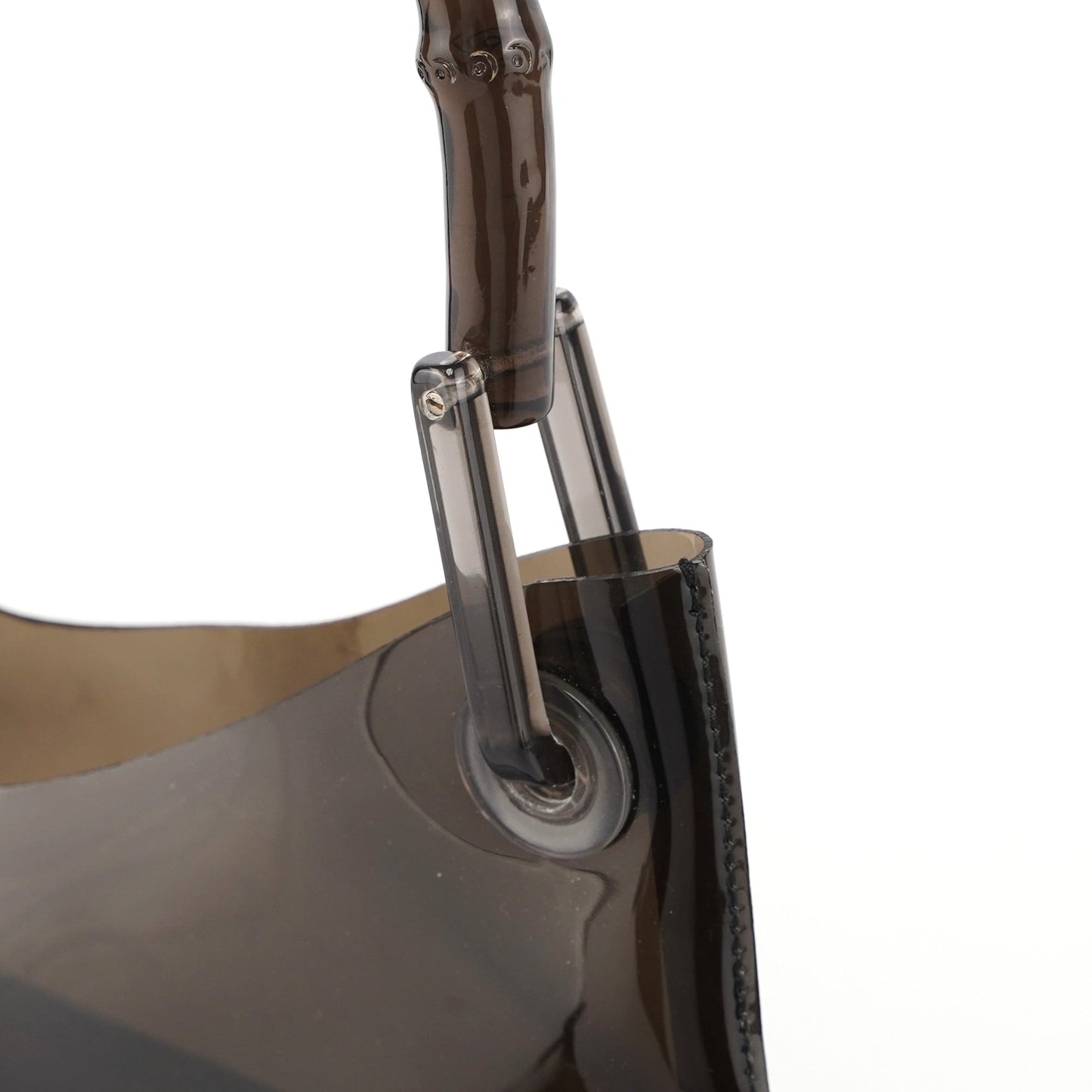 Black Plastic Bamboo Shoulder Bag