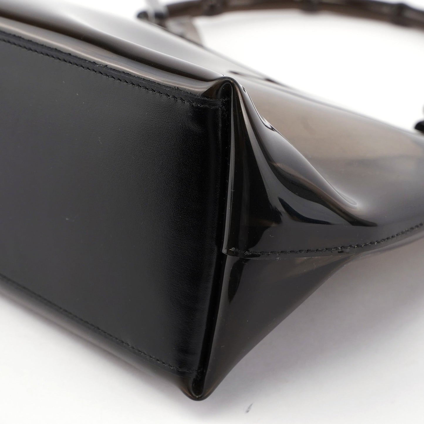 Black Plastic Bamboo Shoulder Bag