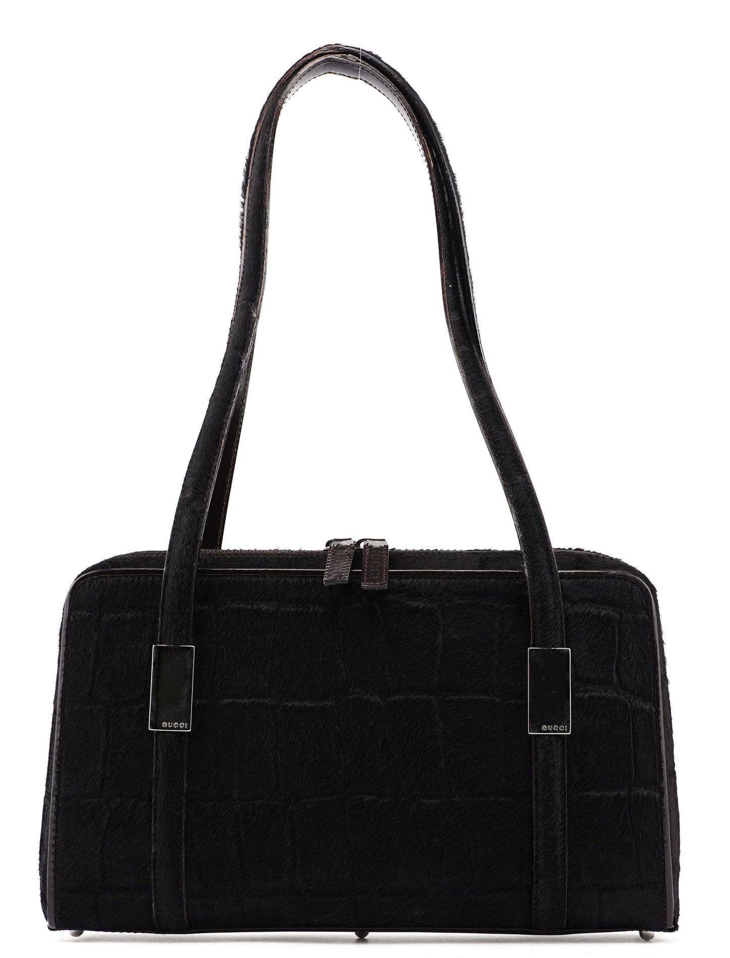 Black Pony Fur Mini Clutch Bag