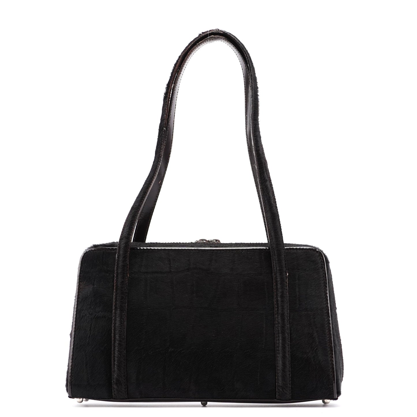 Black Pony Fur Mini Clutch Bag